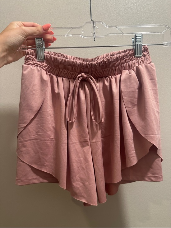 As Revival Pants - Dusty Rose Drawstring Ruffle Athletic Shorts